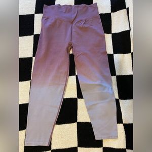 Pink ombré ribbed leggings